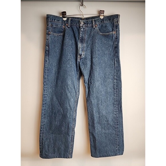Levis 505 Blue Jeans Men’s Denim Straight Original Fit 40x30 *Hemmed  25" Inseam - Picture 1 of 5